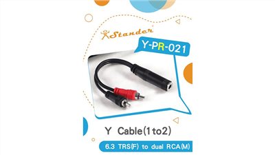 Stander Y-PR-021 6.3mm 立體聲母頭 轉 RCA 左右公頭 音源訊號分接線