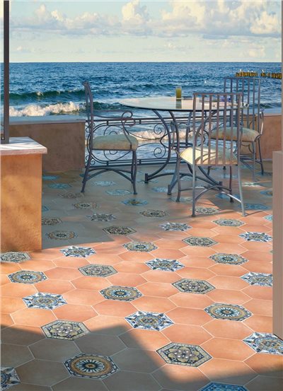 西班牙進口EQUIPE六角素花磚（17.5*20cm)DC