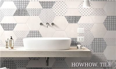 國產 圖騰六角素磚可搭配混搭花磚（26*30cm)DD206