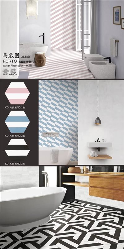 西班牙進口馬戲團六角磚21.6*25cmCWAZZ