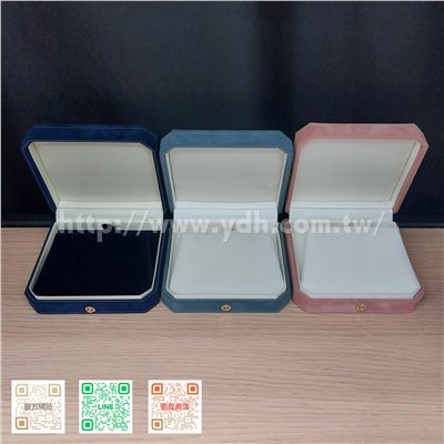 古典絨布八角金邊耳墜盒