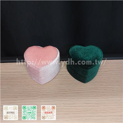 心型燈芯絨戒指盒