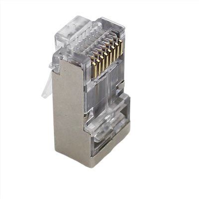 CAT6 8P8C  三叉網路頭 金屬遮蔽單排 50入