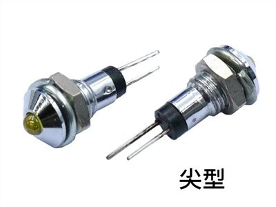 3m/m  3V鐵殼指示燈 尖型  黃