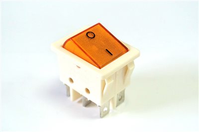 6P2段帶燈開關 110V 白殼黃蓋