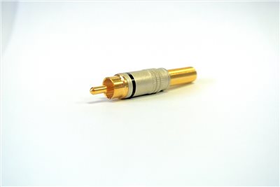 RCA插頭長型 銀   黑  1043