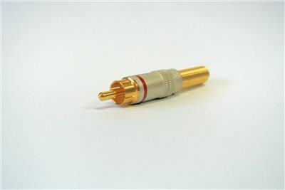 RCA插頭長型 銀   紅  1043