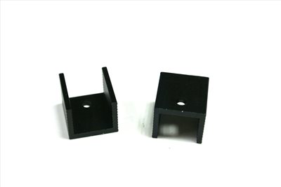 散熱片 小U 有紋 黑色 邊孔 20mm*18mm*15mm