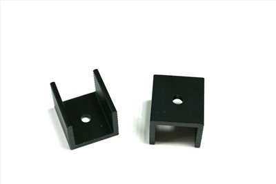 散熱片 小U 有紋 黑色 中孔 20mm*18mm*15mm