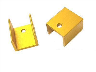 散熱片 小U 有紋 金色 邊孔 20mm*18mm*15mm