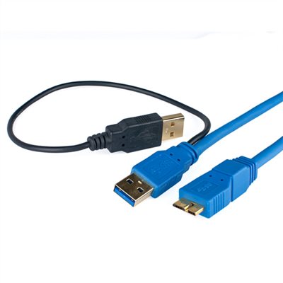 USB3.0 Y CABLE 2*A公*MICRO USB A公外接盒連接線