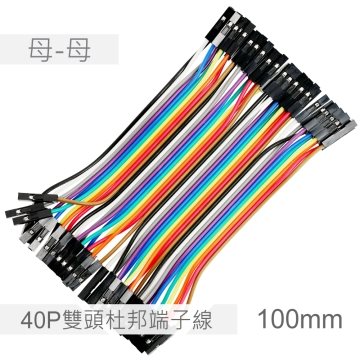 40P 雙頭杜邦 母-母 10CM 彩虹排線