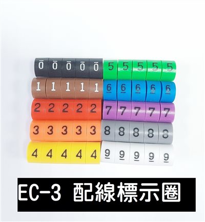 EC型配線標誌  EC-3  0~9(各5pcs)