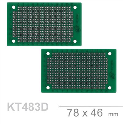 KT-483D 78 x 46 mm 雙面 15 x 25 孔 FRP PCB板 萬用電路板