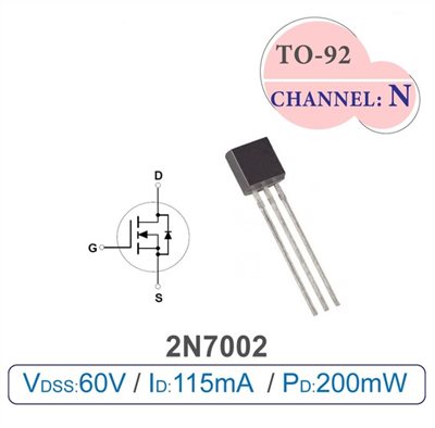 2N7002 MOSFET 場效 電晶體 60V/0.115A/0.2W TO-92 N-CHANNEL
