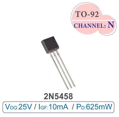2N5458 JFET 接面場效 電晶體 25V/10mA/625mW TO-92 N-CHANNEL