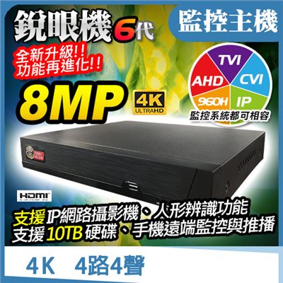 監控主機 4K 4路4聲