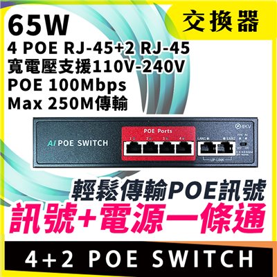 4+2 POE SWITCH 交換器