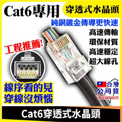 Cat6 穿透式水晶頭