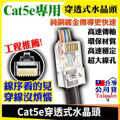 Cat5e 穿透式水晶頭