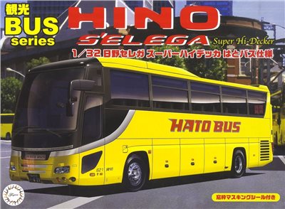 FUJIMI 1/32 HINO SELEGA Super Hi-Decker HATO BUS式樣 富士美 觀光巴士2 組裝模型