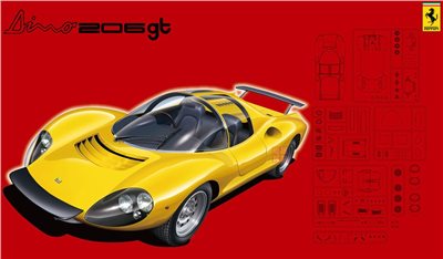FUJIMI 1/24 DINO 206gt 富士美 RS76 組裝模型