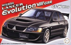 FUJIMI 1/24 三菱 Lanver Evolution VIII GSR 付 GT-W 大尾翼 富士美 ID322 組裝模型