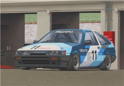 FUJIMI 1/24 TRAMPIO LEVIN AE86 1985 動態底盤機構 富士美 ID332 組裝模型