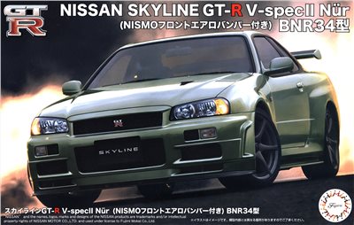 FUJIMI 1/24 NISSAN Skyline GT-R V-specII Nür BNR34 付 NISMO 前保空力套件 前保空力套件 富士美 ID285 組裝模型