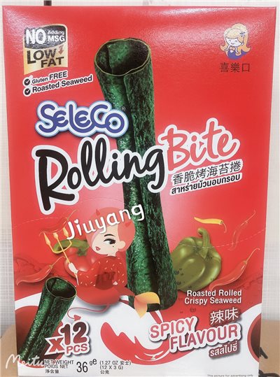 喜樂口-香脆烤海苔卷(辣味)(3g*10入/盒)