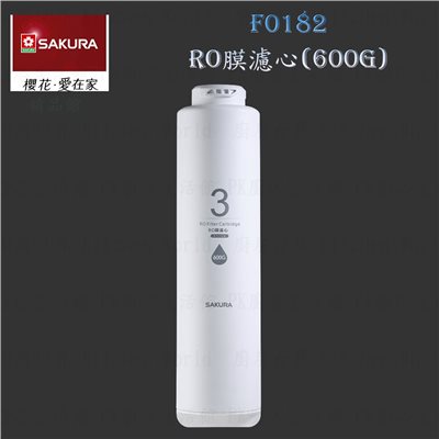 櫻花牌 F0182 RO膜(600G) 濾心 RO 淨水器