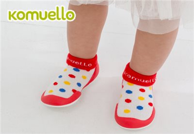 韓國 KOMUELLO嬰兒學步鞋 彩色豆豆