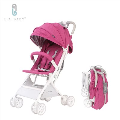L.A. Baby 隨行迷你嬰兒手推車 附贈收納袋 (藍 灰 黑 紅)