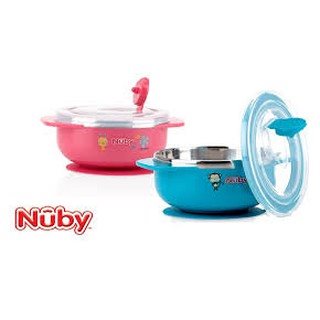 Nuby 不鏽鋼吸盤碗-猴子藍(6m+)