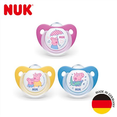 德國 NUK 佩佩豬 矽膠安撫奶嘴 0-6m/ 6-18m 一盒2入