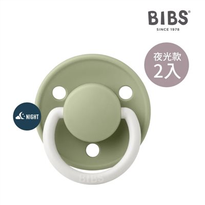 丹麥 BIBS De Lux 矽膠安撫奶嘴2入組  (夜光款) 