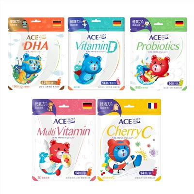 ACE SUPER KIDS 機能Q軟糖 14顆/袋 全素可食  (多款可選)