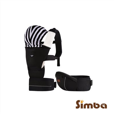 Simba 小獅王 辛巴 CLASSY高級訂製寬腰帶揹巾-黑