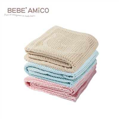 BEBE AMICO 鏤空編織透氣好眠毯 (3色)
