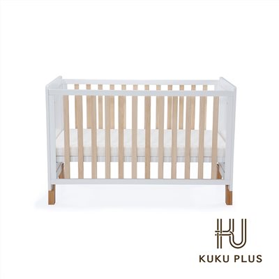 【門市展示中】酷咕鴨 KUKU PLUS原木嬰兒床+雲眠加厚床墊7.5cm