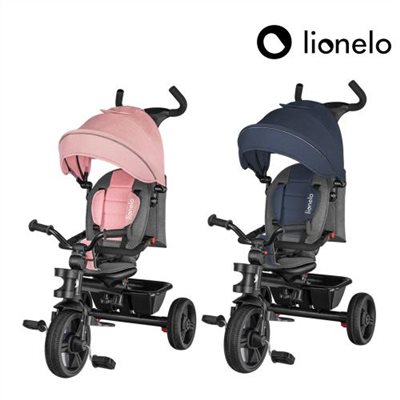 【門市另有折扣】Lionelo Haari 手推幼兒童三輪車 泡泡糖/牛仔藍