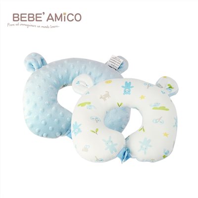BEBE AMiCO 貝貝豆雙面造型頸枕 (粉/藍)