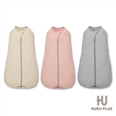 酷咕鴨 KUKU PLUS竹纖羅紋成長懶人包巾 (嬰兒包巾/防踢睡袋)