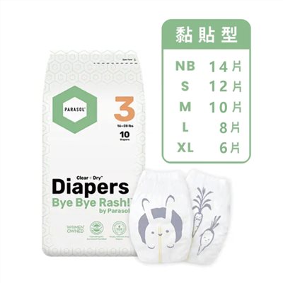 Parasol Clear + Dry 工藝升級版-新科技水凝尿布 黏貼型 輕巧包