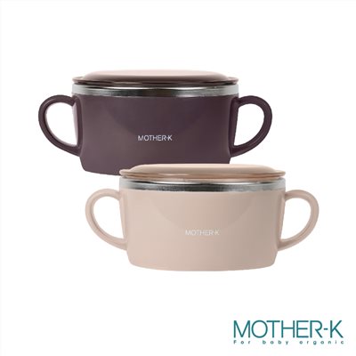 韓國 MOTHER-K輕奢不鏽鋼含蓋 兒童餐碗