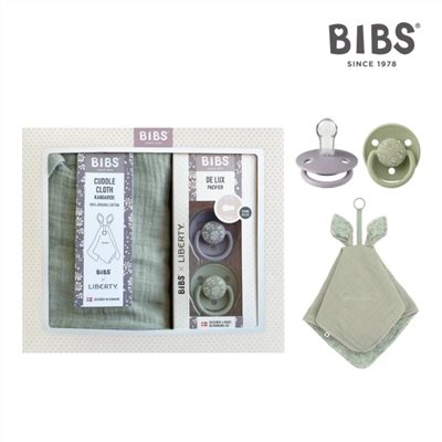 BIBS x Liberty 安撫寶寶禮盒組 (De Lux矽膠安撫奶嘴2入組+袋鼠安撫巾)