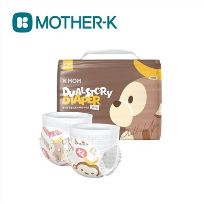 韓國MOTHER-K  K-MOM 頂級超薄瞬吸玩睡褲嬰幼兒睡褲-XL(32片)