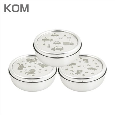 KOM 316不鏽鋼隔熱兒童碗1入-不鏽鋼11.5cm/台灣製 (附匙款式隨機)