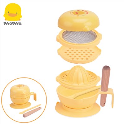 黃色小鴨《PiyoPiyo》嬰幼兒七件組食物調理器
