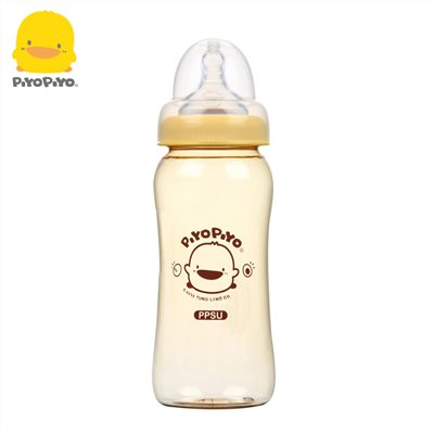黃色小鴨《PiyoPiyo》媽咪乳感寬口徑PPSU防脹氣奶瓶 360ml